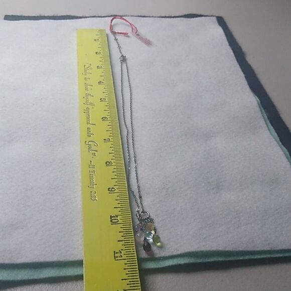 Elegant Six Faucet Imported Stones Multi-Color Pendant 925 Chain Italy Necklace - Picture 6 of 6